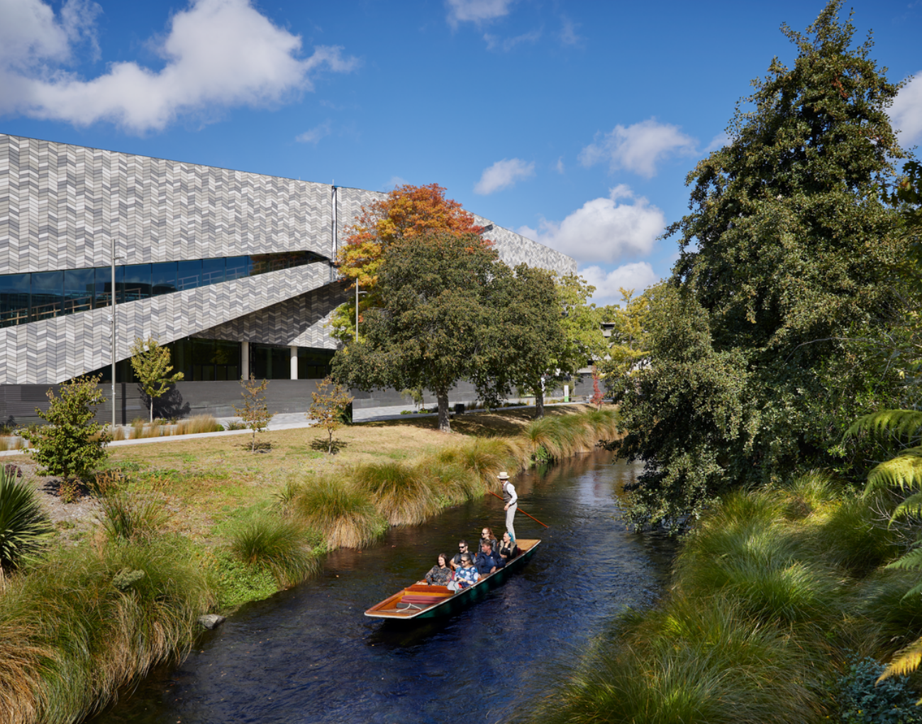 Christchurch punting Te Pae background
